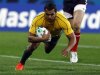 Australia Wallabies' Kurtley Beale scores a try during their Rugby World Cup Pool C match against the U.S. at Wellington Regional Stadium in Wellington