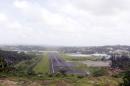 A general view of the runway controlled by the Indian military is pictured at Port Blair airport in Andaman and Nicobar Islands