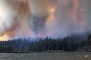 The Reynolds Creek Wildland Fire burns in Glacier National Park, Montana
