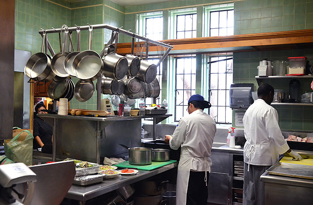 Inside the Playboy mansion’s kitchen, which operates 24 hours a day (Kelly Senyei/Gourmet)
