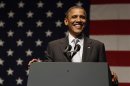 U.S. President Barack Obama speaks at an Obama Victory Fund Concert in Florida