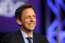 Host Seth Meyers takes part in a panel discussion about "Late Night with Seth Meyers" at TCA Winter Press Tour in Pasadena, California