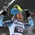 Resi Stiegler, of the United States, celebrates her second place after completing an alpine ski, women's World Cup slalom, in Ofterschwang, Germany, Sunday, March 4, 2012. (AP Photo/dapd/ Timm Schamberger)