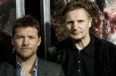Actors Sam Worthington, left, and Liam Neeson attend the world premiere of 
