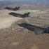 Handout photo of three F-35 Joint Strike Fighters flying over Edwards Air Force Base