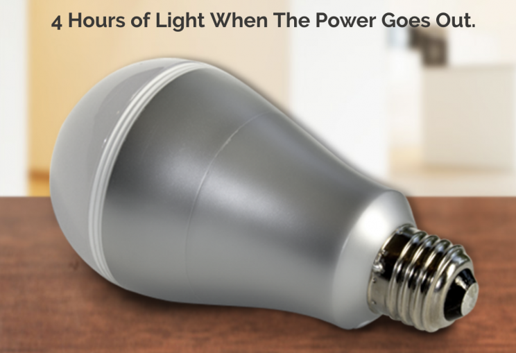 The Smart Charge light bulb stays on even in a power failure.