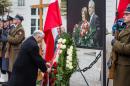 Jaroslaw Kaczynski (C) , leader of Law and Justice party (PiS) and twin brother of late Polish president Lech Kaczynski, attends a ceremony marking the sixth anniversary of the presidential plane crash in Warsaw, Poland, on April 10, 2016