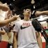 Houston Rockets' Jeremy Lin speaks with the media after NBA basketball practice, Tuesday, Sept. 18, 2012, in Houston. (AP Photo/Pat Sullivan)