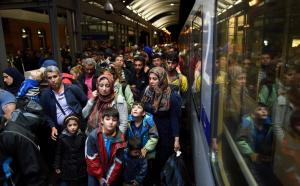 Migrants arrive at the railway station in Saalfeld,&nbsp;&hellip;