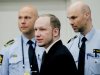 Defendant Anders Behring Breivik, centre, seen during the fourth day of proceedings in court in Oslo, Norway, Thursday April 19, 2012.  Confessed mass killer Anders Behring Breivik testified Thursday that he had planned to capture and decapitate former Norwegian Prime Minister Gro Harlem Brundtland during his shooting massacre on Utoya island. (AP Photo / Erlend Aas)