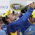 Martin Truex Jr. celebrates after winning the NASCAR Sprint Cup series auto race on Sunday, June 23, 2013, in Sonoma, Calif. (AP Photo/Eric Risberg)