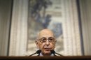 Italy's President Napolitano speaks during a news conference at the Quirinale Presidential palace in Rome
