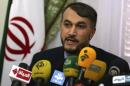 Hossein Amir-Abdollahian, Iran's envoy to the Organisation of Islamic Cooperation, speaks during a news conference in Cairo