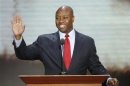 U.S. Rep. Tim Scott (R-SC) addresses the crowd during the second session of the Republican National Convention in Tampa