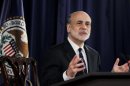 U.S. Federal Reserve Chairman Bernanke speaks at news conference following monthly two-day meeting in Washington