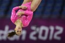 Jordyn Wieber of the U.S. attends a gymnastics training session at the North Greenwich Arena before the start of the London 2012 Olympic Games