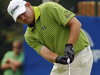 Tommy Gainey watches his putt on the 18th hole during the second round of the Wyndham Championship golf tournament in Greensboro, N.C., Friday, Aug. 19, 2011. (AP Photo/Chuck Burton)