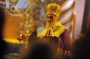 Serbian Patriarch Irinej leads a Christmas Eve ceremony at the Saint Sava church in Belgrade, on January 6, 2012