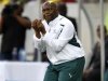 South Africa's soccer coach Mosimane gestures during the 2012 African Nations Cup Group G qualifier soccer match against Sierra Leone in Nelspruit