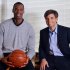 In this photo provided by ABC, NBA basketball veteran Jason Collins, left, poses for a photo with television journalist George Stephanopoulos, Monday, April 29, 2013, in Los Angeles. In a first-person article posted Monday on Sports Illustrated's website, Collins became the first active player in one of four major U.S. professional sports leagues to come out as gay. He participated in an exclusive interview with Stephanopoulos, which is scheduled to air on Good Morning America on Tuesday. (AP Photo/ABC, Eric McCandless)