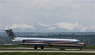 <p>An American airlines plane lands at the Calgary International Airport in Calgary, Alberta, June 17, 2008. REUTERS/Todd Korol</p>