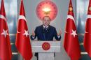 Turkish President Recep Tayyip Erdogan delivers a speech during the 9th Ambassadors Conference at the Presidental Complex in Ankara, on January 9, 2017