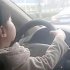 Chinese Girl, Four, Drives Along Motorway