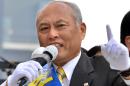 Japan's former health minister and leading candidate for the Tokyo gubernatorial election, Yoichi Masuzoe, pictured during his election campaign in Tokyo on February 2, 2014