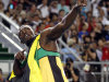 Jamaica's Usain Bolt celebrates after winning the gold medal in the Men's 200m final at the World Athletics Championships in Daegu, South Korea, Saturday, Sept. 3, 2011. (AP Photo/Matt Dunham)