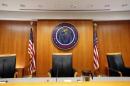 Federal Communications Commission (FCC) hearing room is seen in Washington