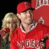 Los Angels Angels newly acquired outfielder Hamilton talks with reporters as his wife, Katie, looks on during a news conference in Anaheim