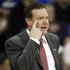 Kansas coach Bill Self calls a play during the first half of a third round NCAA college basketball tournament game against Purdue at CenturyLink Center in Omaha, Neb., Sunday, March 18, 2012. Kansas won 63-60. (AP Photo/Orlin Wagner)