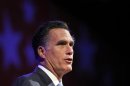 Republican presidential candidate and former Massachusetts Governor Mitt Romney addresses the American Legion's national convention in Indianapolis
