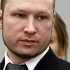 Norwegian anti-Muslim fanatic Anders Behring Breivik looks on during the morning break on the sixth day of his trial in Oslo