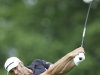 Dustin Johnson hits his tee shot on the 12th hole during the final round of The Barclays golf tournament Saturday, Aug. 27, 2011, in Edison, N.J. (AP Photo/Rich Schultz)