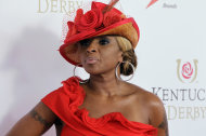 FILE - In this May 5, 2012 file photo, singer Mary J Blige arrives for the 138th Kentucky Derby horse race at Churchill Downs, in Louisville, Ky. Blige says the Burger King commercial that caused major backlash for the singer was a “mistake.” The clip was released in April and featured Blige singing about the fast-food chain's new chicken snack wraps. It immediately went viral, and some in the black community said it was stereotypical. Burger King pulled it after one day and said it was unfinished. (AP Photo/Darron Cummings, File)