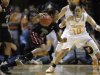 South Carolina's Markeshia Grant (5) drives as she is defended by Tennessee's Meighan Simmons (10) in the first half of an NCAA college basketball game on Thursday, Feb. 2, 2012, in Knoxville, Tenn. (AP Photo/Wade Payne)