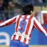 Atletico Madrid's Falcao celebrates after scoring goal against Osasuna during Spanish first division soccer match in Madrid