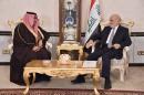 A picture released by the official website of the Iraqi Foreign Minister Ibrahim al-Jaafari on January 14, 2016 shows him (R) meeting with the new Saudi ambassador to Iraqi Thamer al-Sabhan in the capital Baghdad