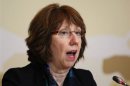 European Union Foreign Policy Chief Catherine Ashton attends a news conference after the talks on Iran's nuclear programme in Almaty