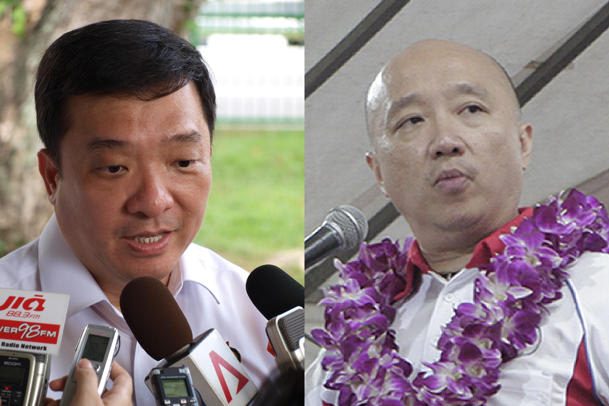 The SPP protests new MP Sitoh Yih Pin&#39;s (left) decision to axe 16 Potong Pasir town council staff. (Yahoo! photo)