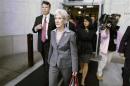 U.S. Health and Human Services Secretary Sebelius departs after testifying before a House Energy and Commerce Committee hearing in Washington