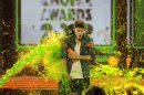 Justin Bieber gets slimed after accepting the award for favorite male singer onstage at Nickelodeon's 25th Annual Kids' Choice Awards on Saturday, March 31, 2012 in Los Angeles. (AP Photo/Chris Pizzello)