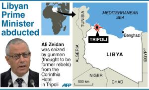 Map of Libya locating Tripoli, where gunmen seized …