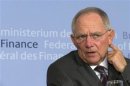 German Finance Minister Schaeuble speaks during news conference in Berlin