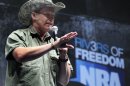 FILE - In this May 1, 2011, file photo, musician and gun rights advocate Ted Nugent addresses a seminar at the National Rifle Association's 140th convention in Pittsburgh. Nugent said he was insulted by the cancellation of his planned concert at an Army post over his comments about President Barack Obama. Commanders at the Fort Knox, Ky., post nixed Nugent's segment of a June concert after the rocker and conservative activist said at a recent National Rifle Association meeting that he would be 