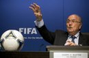 FIFA President Sepp Blatter gestures during a press conference at the FIFA headquarters in Zurich, Switzerland, Friday, March 30, 2012. Blatter promised that football's governing body will change the way it investigates corruption. FIFA's single-chamber ethics committee failed to gather enough evidence to prosecute some allegations of vote-rigging during the 2018 and 2022 World Cup bidding contests. (AP Photo/Anja Niedringhaus)