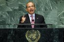Mexico's President Felipe Calderon addresses the 67th United Nations General Assembly at U.N. headquarters in New York