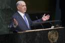 Israel's Prime Minister Benjamin Netanyahu addresses the 69th session of the United Nations General Assembly at U.N. headquarters, Monday, Sept. 29, 2014. (AP Photo/John Minchillo)