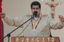 Venezuela's President Nicolas Maduro speaks during an event in Coro in the state of Falcon